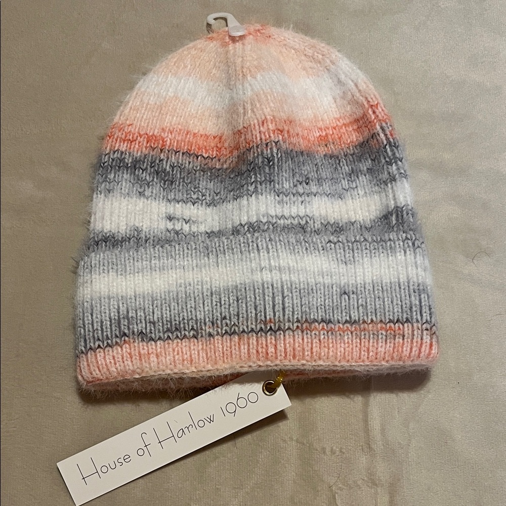 House of Harlow 1960 winter hat - Coral, Gray, White